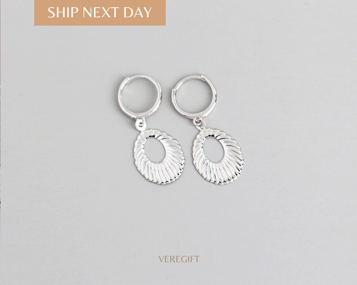 18k Gold Plated Water Drop Hoop Earrings: Sterling Silver Minimalist Style