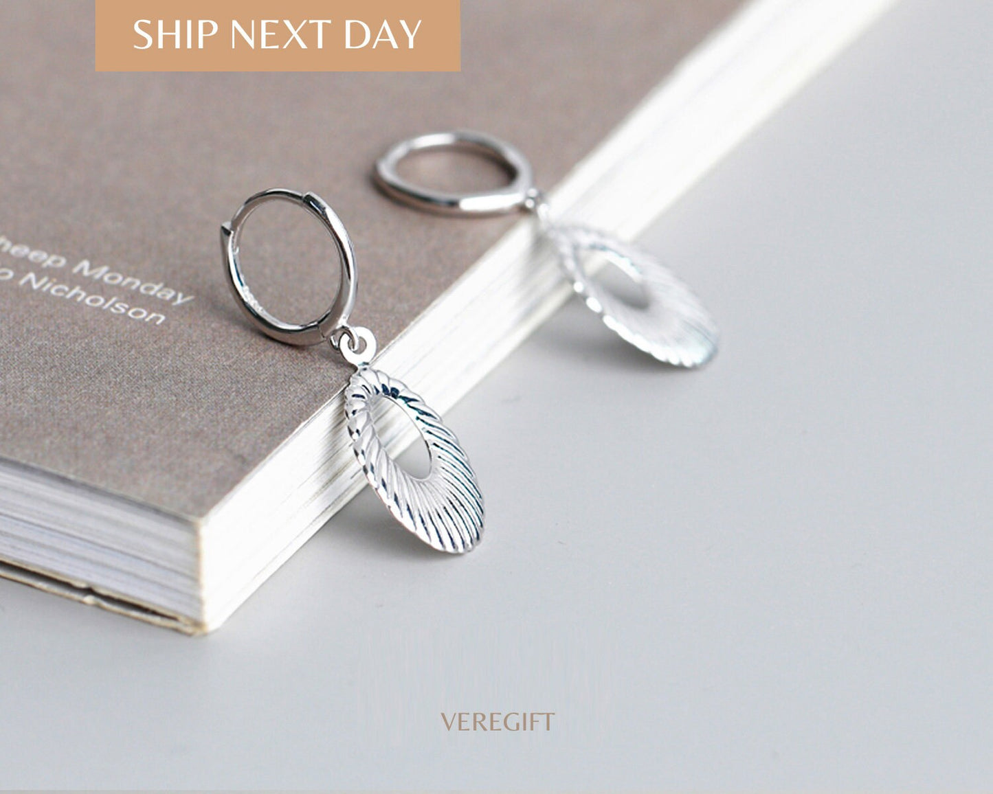18k Gold Plated Water Drop Hoop Earrings: Sterling Silver Minimalist Style
