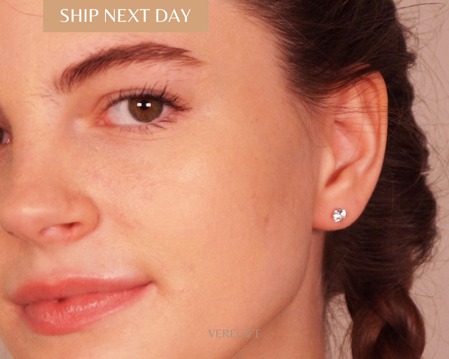 Dainty CZ Stud Earrings: 925 Sterling Silver, Minimalist Jewelry