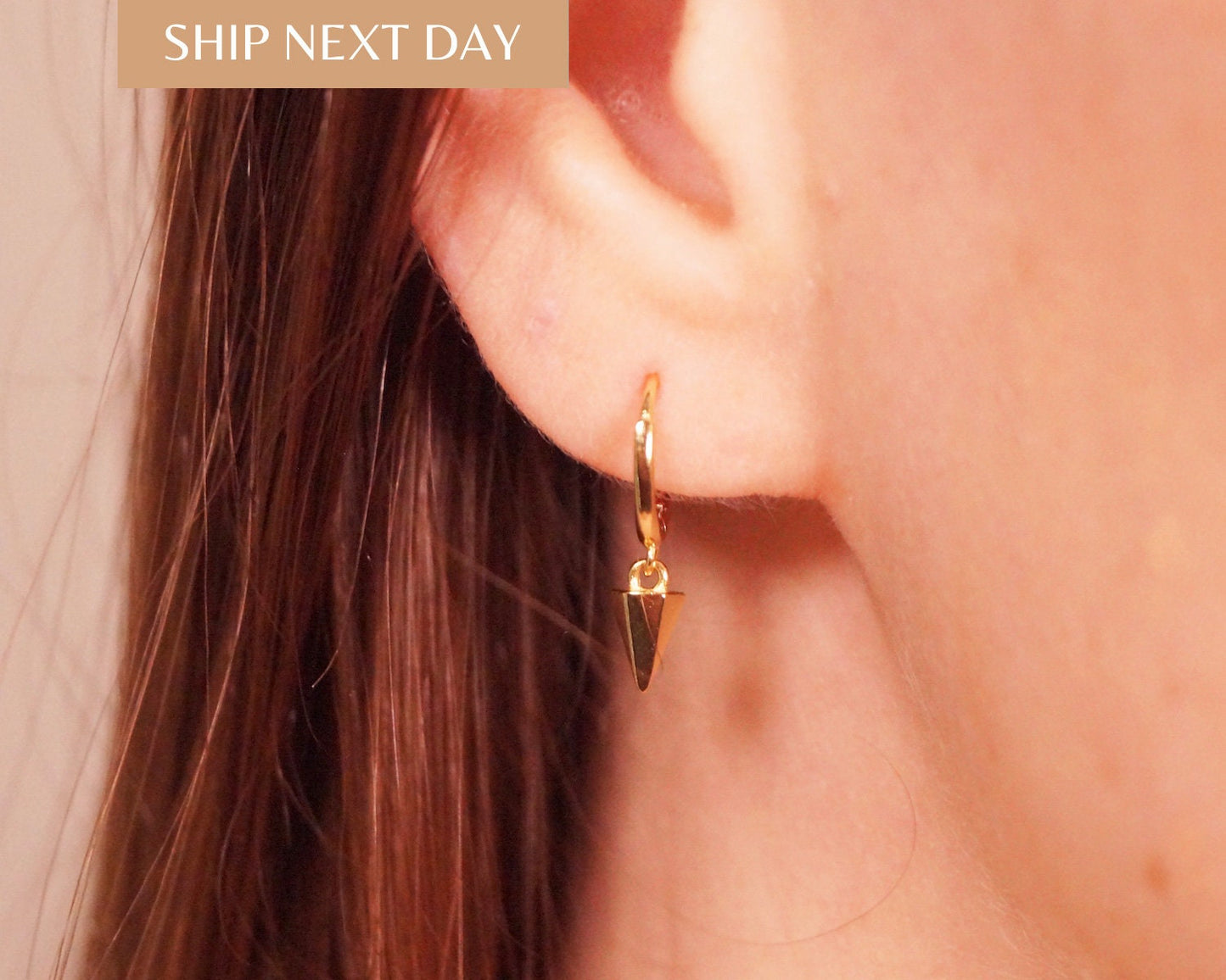 925 Sterling Silver Pendulum Hoop Earrings: Minimalist Dangle Earrings