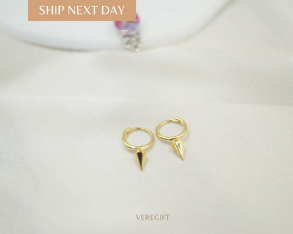 925 Sterling Silver Pendulum Hoop Earrings: Minimalist Dangle Earrings