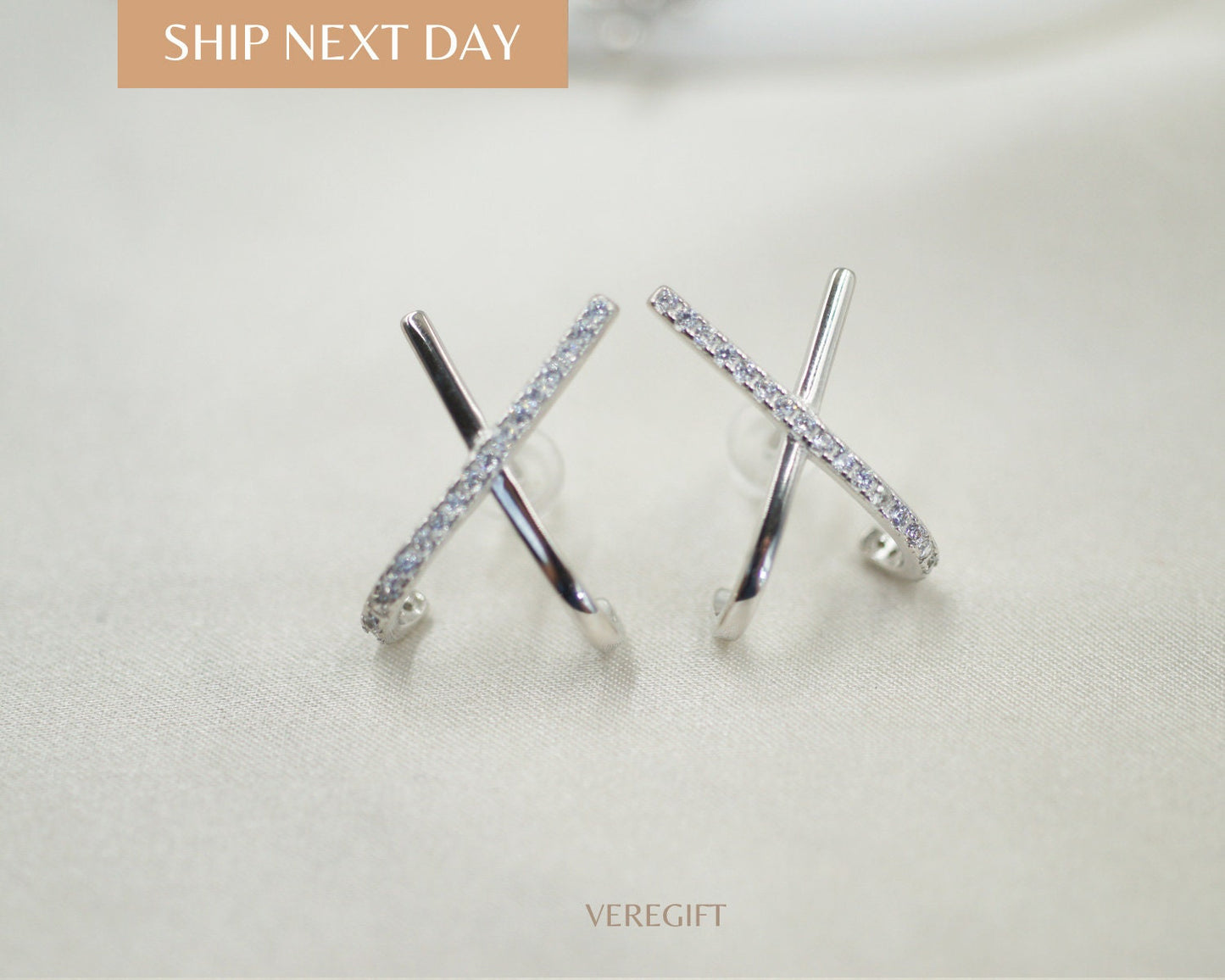 Cross Bar Stud Earrings, Cute Stud Earrings, Minimalist Stud Earrings, Gifts for Her Stud Earrings, Best Friend Gifts Earrings- EH4019