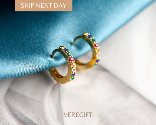 18k Gold Plated Hoop Earrings: Sterling Silver Minimalist Jewelry