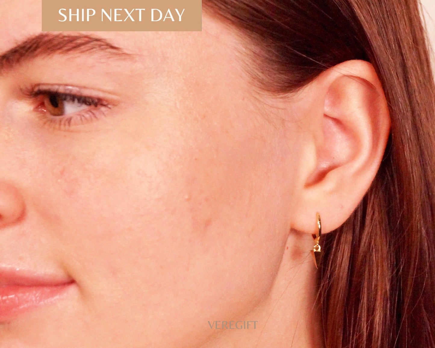 925 Sterling Silver Pendulum Hoop Earrings: Minimalist Dangle Earrings