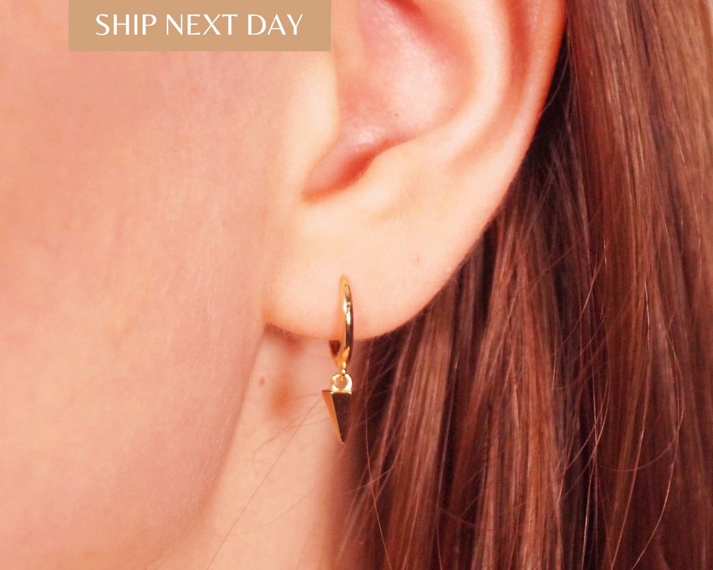 925 Sterling Silver Pendulum Hoop Earrings: Minimalist Dangle Earrings