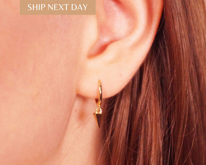 925 Sterling Silver Pendulum Hoop Earrings: Minimalist Dangle Earrings