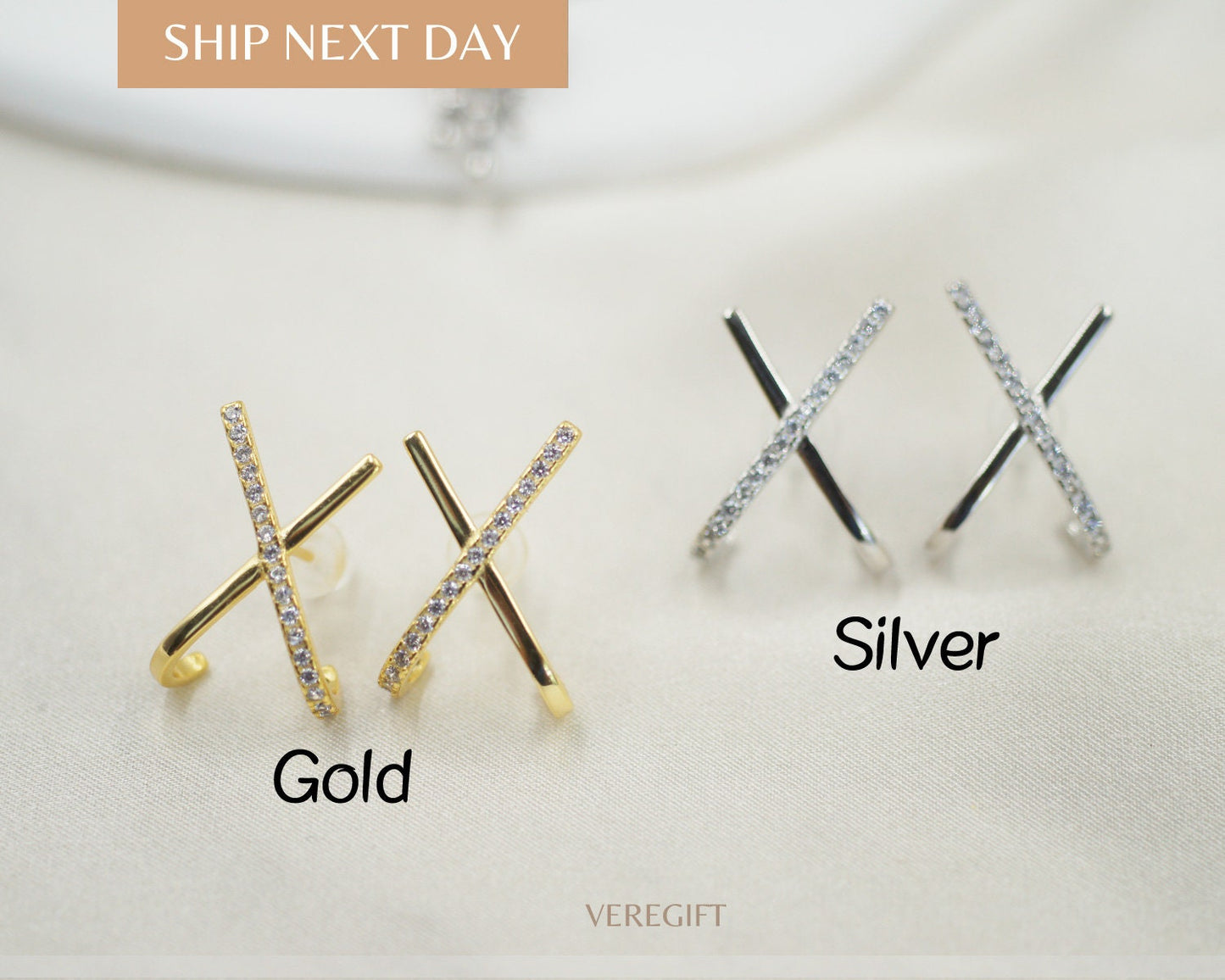Cross Bar Stud Earrings, Cute Stud Earrings, Minimalist Stud Earrings, Gifts for Her Stud Earrings, Best Friend Gifts Earrings- EH4019