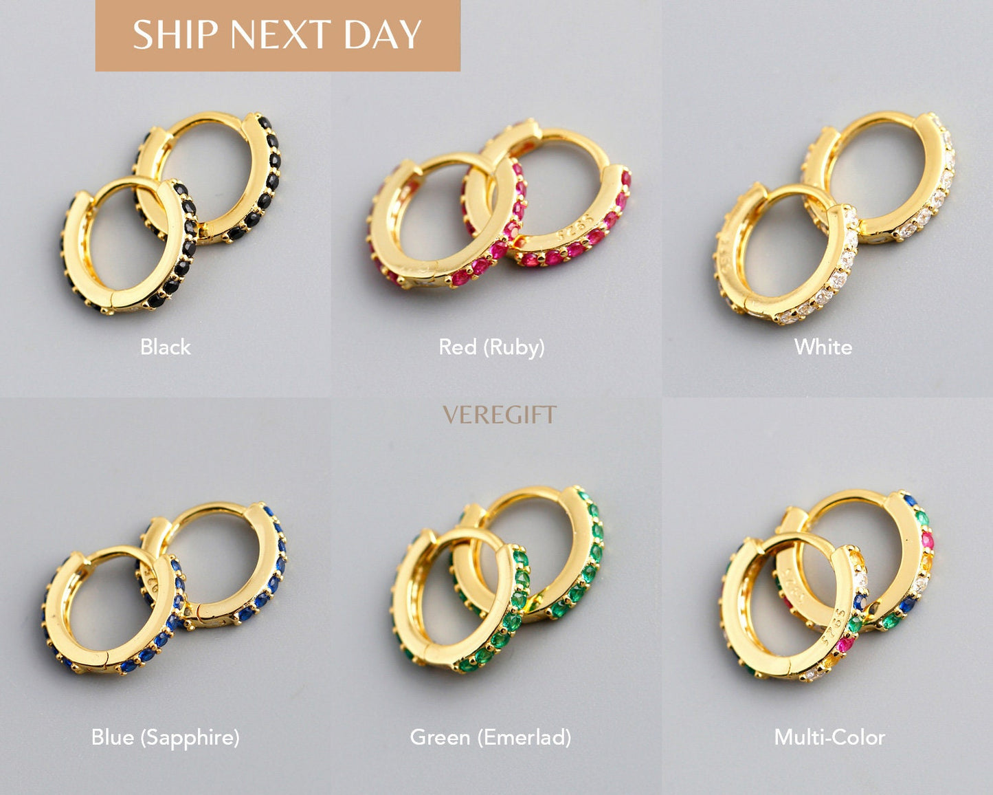 18k Gold Plated Hoop Earrings: Sterling Silver Minimalist Jewelry