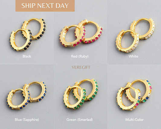 18k Gold Plated Hoop Earrings: Sterling Silver Minimalist Jewelry