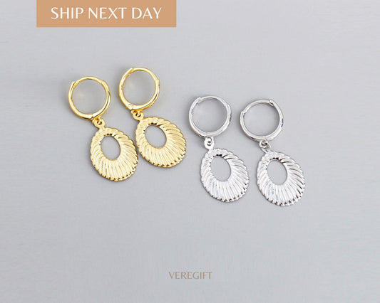 18k Gold Plated Water Drop Hoop Earrings: Sterling Silver Minimalist Style