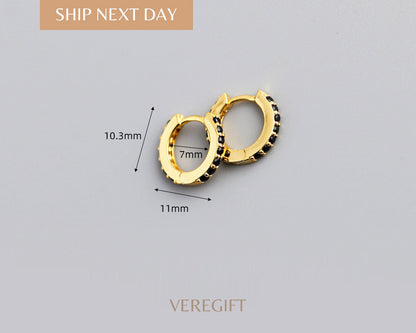 18k Gold Plated Hoop Earrings: Sterling Silver Minimalist Jewelry