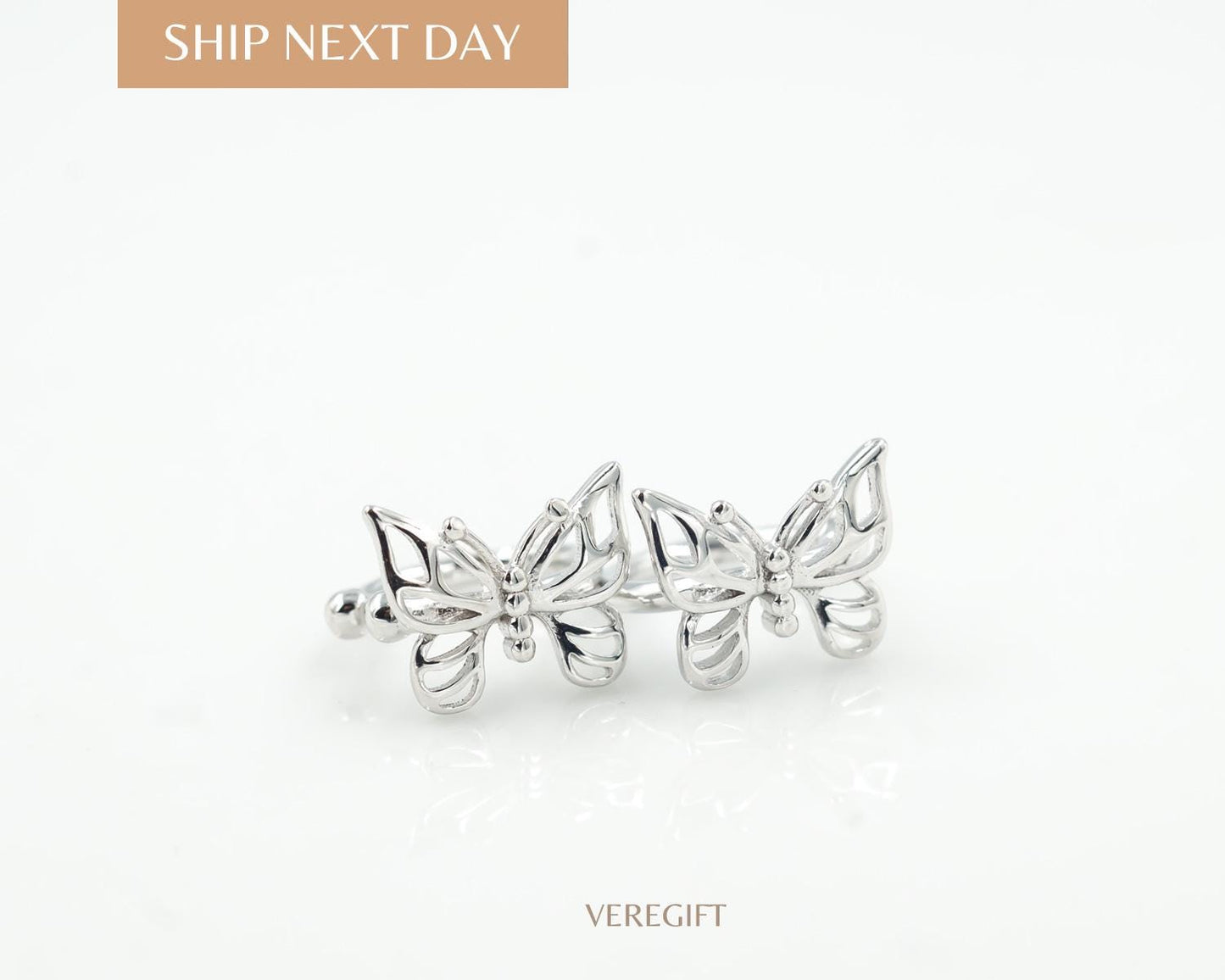 Butterfly Ear Cuff: Sterling Silver Minimalist Ear Clip
