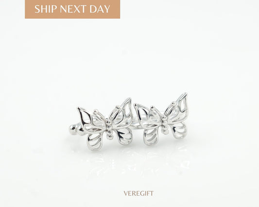 Butterfly Ear Cuff: Sterling Silver Minimalist Ear Clip
