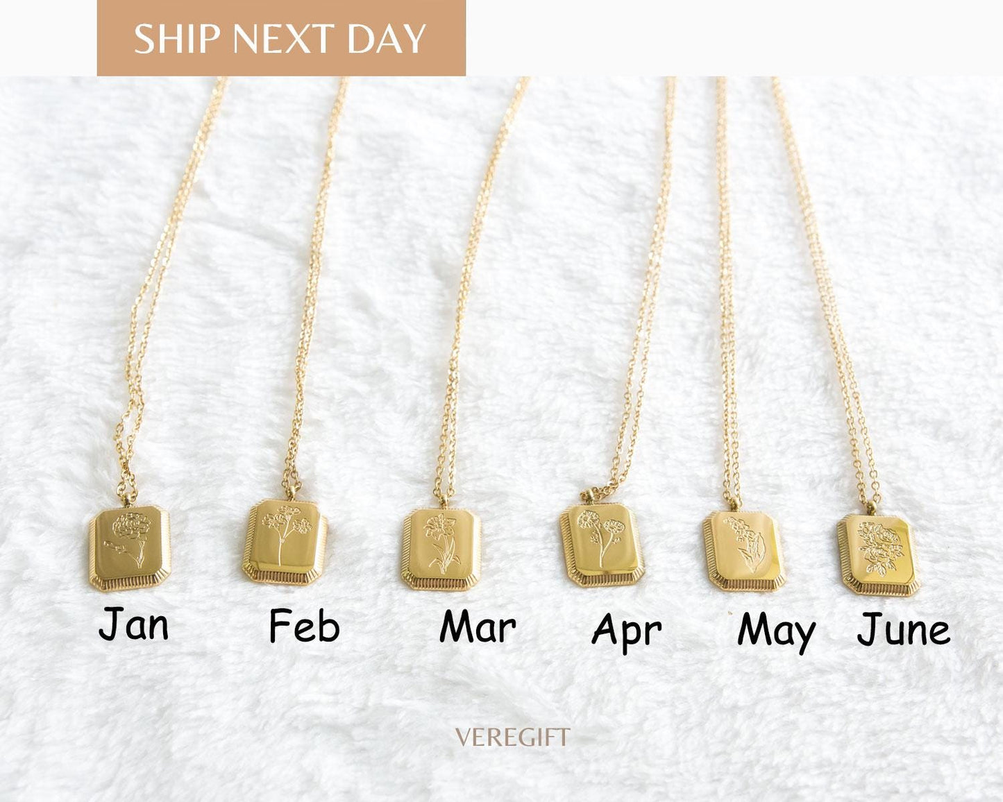 14K Gold Plated Sterling Silver Birth Flower Necklace: Personalized Floral Pendant