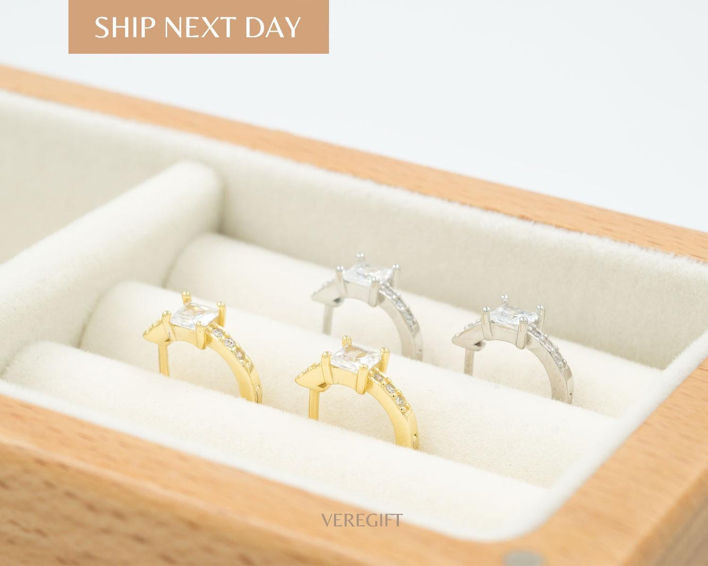 Dainty Gold Huggie Earrings: Minimalist CZ Sparkle