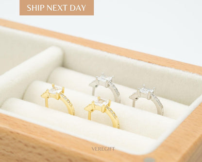 Dainty Gold Huggie Earrings: Minimalist CZ Sparkle