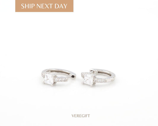 Dainty Gold Huggie Earrings: Minimalist CZ Sparkle